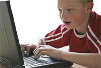 School boy using the Values Exchange